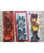 NEW Cookie Cutters Lot 0f 9 Wilton Thanksgiving Birthday Snowflake Fall ... - £17.91 GBP