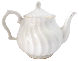 Vintage Regal Manor White Teapot Gold Trim Robinson Design Group 1989 Japan - £23.86 GBP