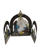 Stained Glass Hinged  Nativity Set Sun Catcher 3 Piece Christmas Scene - £55.87 GBP