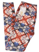 NEW LuLaRoe (12-20) Tall &amp; Curvy TC Red White Blue Black American Leggings - $17.81