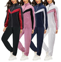 Women&#39;s Casual Jogger Gym Fitness Running Working Out Straight Leg Tracksuit Set - £24.77 GBP