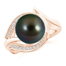 ANGARA Tahitian Pearl and Diamond Loop Ring 14K Solid... - £2,006.99 GBP