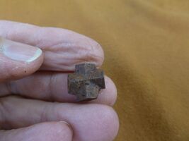 (CR591-4) mini 1/2" Fairy Stone CHRISTIAN CROSS oiled Staurolite Crystal... - $13.99