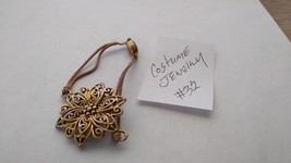 Simulated brass Floral designed stretch costume bangle bracelet handmade  - $5.00