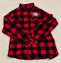 Burnside Plaid Button Down Shirt XL SomethingInked Embroidered LOGO Red/... - £13.01 GBP