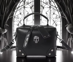 Gothic Punk Skull Cross Bag – Small Square PU Leather Crossbody Purse - $35.62 CAD