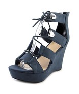 Bar III Sahara Women Blue Wedge Sandal Size US 10 - £57.99 GBP