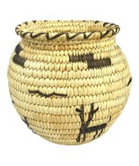 Papago Basket Figural Deer Basket Southwest Native American Woven 6” Vin... - £219.66 GBP