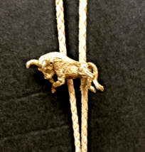 Vintage Brass Bull Bolo Tie Clip - £35.89 GBP