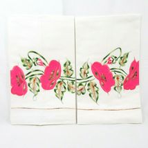 Travanti Embroidered Floral Fuchsia Pink 2-PC Standard Pillowcase Pair - £28.52 GBP