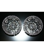 Pair of Bohemian Glass Handcut Lead Crystal Candy Dishes Bowls Excellent... - £49.43 GBP