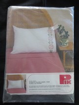 Pair Dmc Pik Stamped Pillowcases To Cross Stitch Kit #77505 Floral Go Round - $9.90