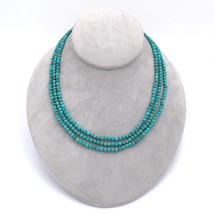 Kingman Genuine Natural Turquoise 3 Strand Necklace 4mm w/14k Gold Clasp #J6585 - £568.10 GBP