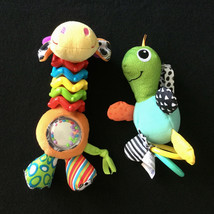 Lot of 2 Rattles Teething Toys Giraffe, Turtle Infantino, Play Grow Baby - $17.82
