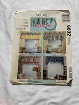 McCall’s SEWING PATTERN 6032 Home Decor WINDOW VALANCES Treatments UNCUT - $5.44