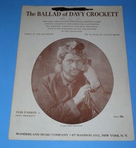 The Ballad Of Davy Crockett Sheet Music Vintage 1954 Fess Parker Walt Disney - £14.83 GBP