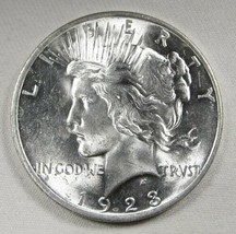 1923 Silver Peace Dollar CH UNC Coin AL556 - £53.40 GBP