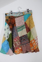 Greater Good Patchwork Silk Wrap Around Tie Reversible Skirt - $19.95