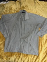 Milano Moda Men’s Dress Long Sleeve Shirt Gray Size 18 1/2 36-37 - £11.17 GBP