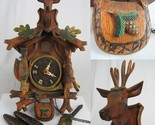 antique 1930&#39;s hunter cuckoo clock GERMANY old weights Black Forest GM A... - $205.69