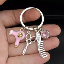 New Hairdresser/Stylist Beauty Pink With Jewel Keychain A Perfect Gift - $8.00