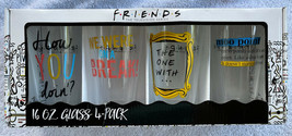 FRIENDS TV Show Central Perk Set of Four 16oz Water Tea Glasses Pint Glass New - £27.51 GBP