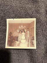 1970s Found Color Photo-2 Couples at Wedding Reception’ Snapshot Vintage 4”x4” - £3.87 GBP