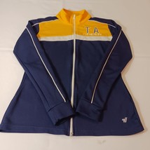 Varsity TA CHEER Women&#39;s Yellow &amp; Blue Full Zip Pockets Jacket Size M Ch... - $19.79