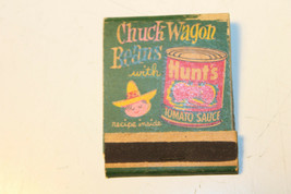 Vintage Match Book Food Advertising Collectors Gift Chuck Wagon Beans Hunts - £17.54 GBP