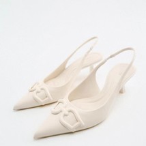 Woman Brown High Heels Shoes Elegant Stilettos Shoes Women Slingback Rhinestone  - £39.65 GBP