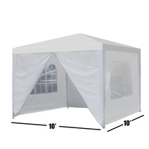 10&quot;X10&quot; Canopy Party Wedding Tent Gazebo With 4 Side Walls Outdoor 4 Sid... - £72.50 GBP