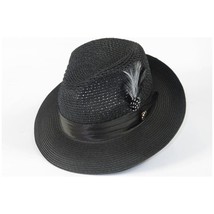 Men's Summer Spring Braid Straw style Hat by BRUNO CAPELO JULIAN JU900 Black image 9