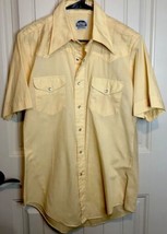 Miller Ranch Mens Western Cowboy Shirt XL Yellow Short  Sleeve Button Up - £11.48 GBP