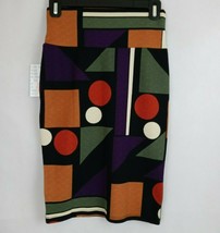 NWT Lularoe Cassie Pencil Skirt Black With Multi-Color Shapes Size XS - £12.25 GBP