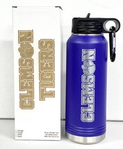 Clemson Tigers Purple 32oz Double Wall Insulated Stainless Steel Sport Bottle - £31.96 GBP