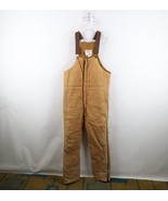 Vintage 90s Walls Mens Medium Distressed Quilted Canvas Overalls Duck Brown - $124.97 CAD