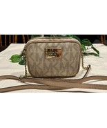 Michael Kors Jet Set Signature Monogram Leather Crossbody Bag Vanilla - $46.50 CAD