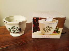 MADISON &amp; MAX AT HOME CHRISTMAS HOLLY COLLECTION PORCELAIN CACHEPOT CAND... - £5.37 GBP