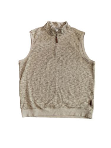 DULUTH TRADING MENS 1/4 Zip Grey Cotton Relaxed Fit Vest Sz L - $14.25