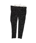 One 5 One Womans 2X Velvet Burnout Pants Black Flocked Paisley Stretch G... - $20.48
