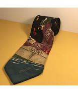 NORMAN ROCKWELL NECKTIE MENS TIE FISHERMAN SATURDAY EVENING POST 57&quot; LUR... - $7.91