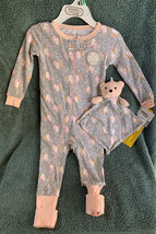 Sleep On It L/S Toddler Pajamas Unicorns w/Matching Bear Security Blanket Lovey - £17.57 GBP