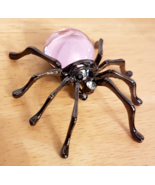 Spider Pin Black Legs Pink Acrylic Cabochon Body Stunning 2&quot; Statement B... - £19.37 GBP