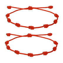 12Pcs 7 Knots Red String Bracelets for Protection Good Luck Amulet for S... - $20.40
