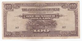 Japonais Occupation Burma, 100 Dollars, 1945 WWII, Billets de Banque, XF... - $17.82