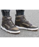 Puma RBD Game WTR 387604 08 Men's # 9.5 Hight Top Brown Leather Strap Sneakers - $61.72