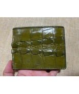 Genuine Moss Green Alligator Crocodile Skin Bifold Leather Men Wallets 065 - £37.33 GBP