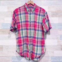 Ralph Lauren Short Sleeve Classic Fit Poplin Shirt Multi Plaid Preppy Me... - $39.59