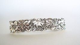 Silver flowers leaves vine metal flower filigree hair clip barrette - £10.31 GBP