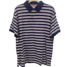 JOS. A BANK Men’s Polo Shirt Blue Pink White Striped 1905 Short Sleeve Size XL - £8.30 GBP